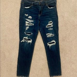 Ripped dark wash AEO jeans